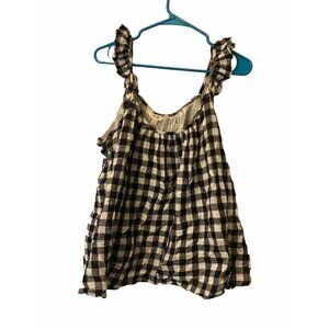 Terra Sky Womens Plus Size 2X 20w 22W  Sleeveless Top Shirt Blouse Buffalo Plaid